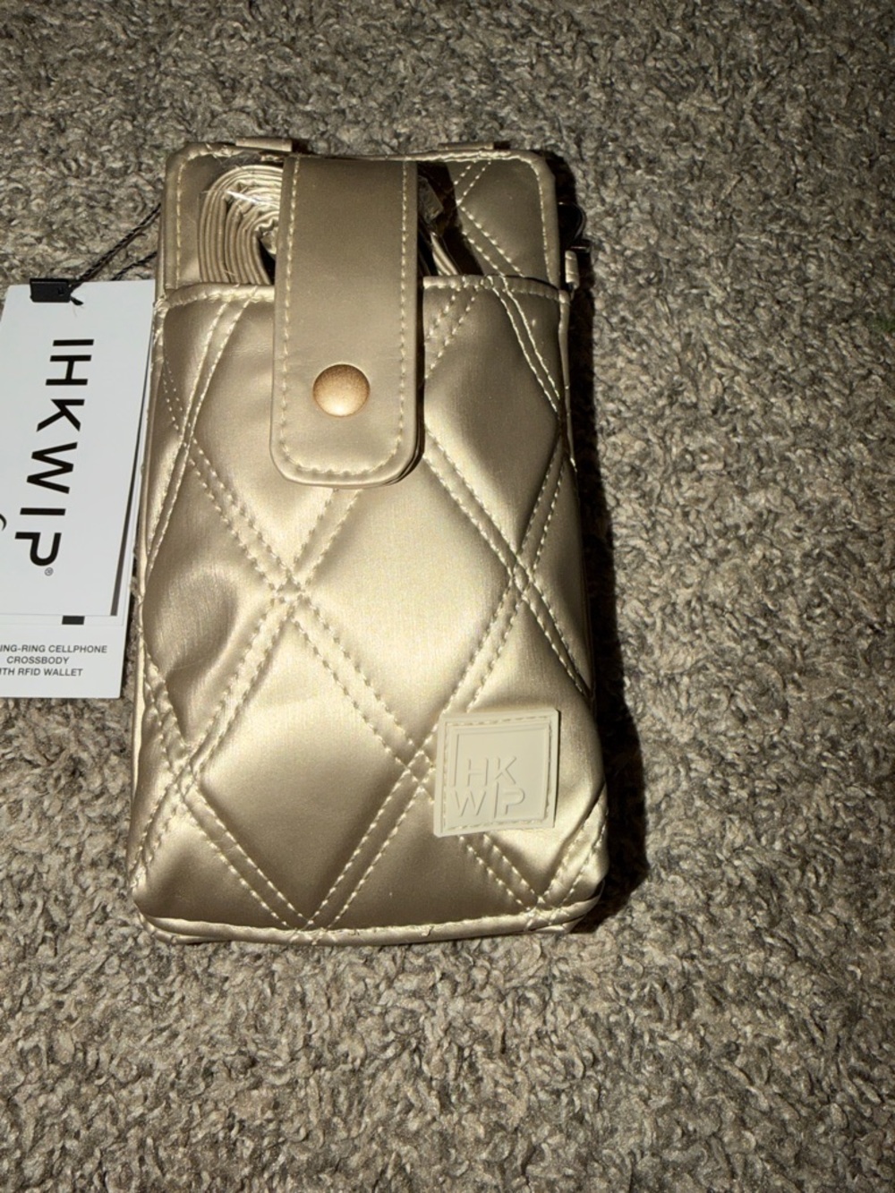Ihkwip Ring-Ring Gold Phone Crossbody RFID Wallet - Picture 2 of 10